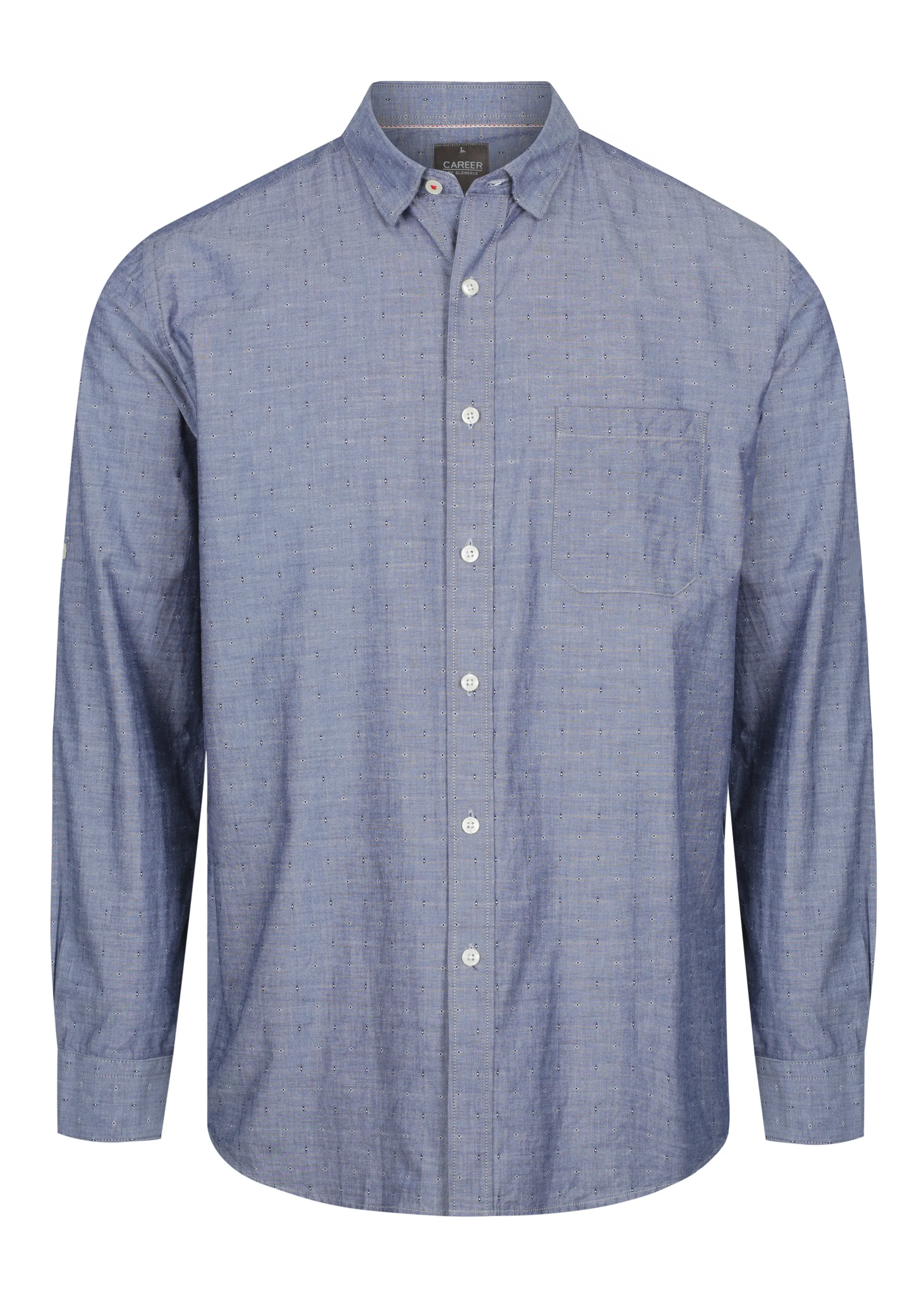 1713HL Chambray Dobby Long Sleeve Casual Slim Fit Shirt
