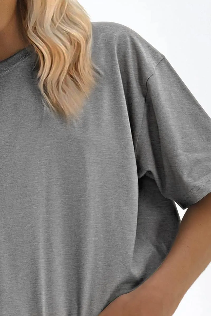 ATHMILE Womens Oversized T Shirts Loose Fit Crewneck Short Sleeve Tops Summer Casual Blouse 2025 Y2K Basic Tee Beach