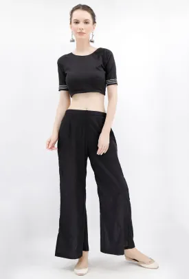 Black Rabari Cotton Backless Padded Blouse