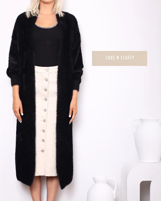 Cardigan Longline Silky Feel