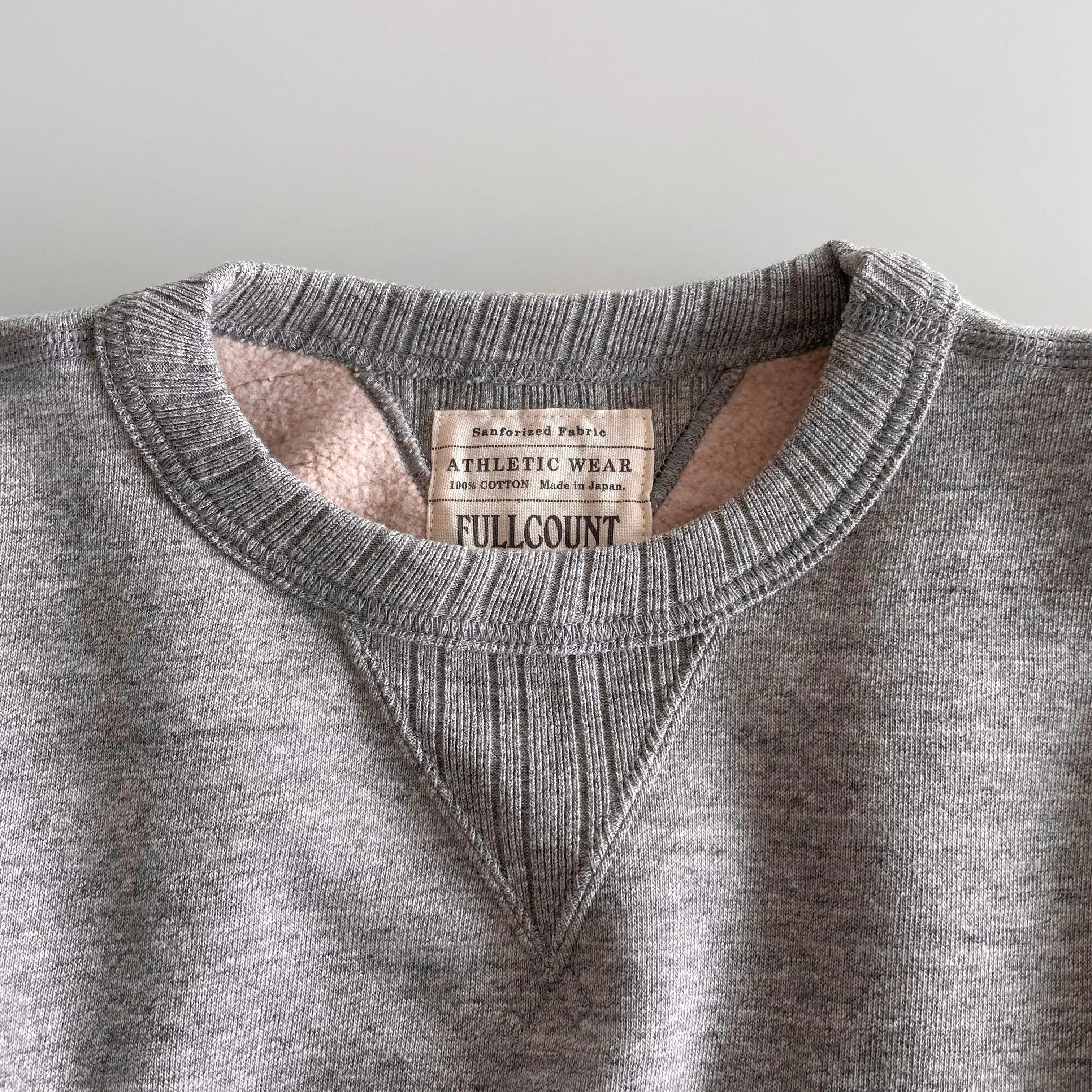 Double-V Set-In Sleeve Tsuriami Loopwheel Mother Cotton Sweat Shirt in Heather Gray
