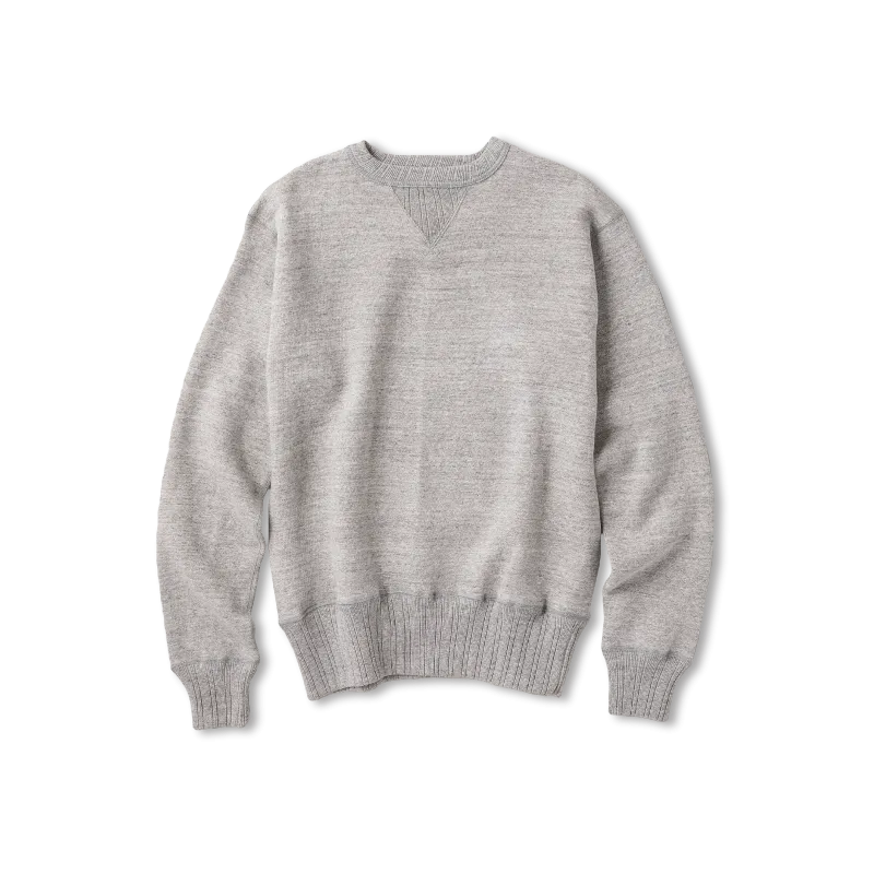 Double-V Set-In Sleeve Tsuriami Loopwheel Mother Cotton Sweat Shirt in Heather Gray
