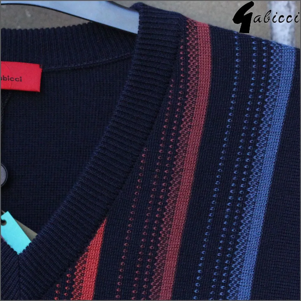 Gabicci M10 Navy Pattern V Neck<>