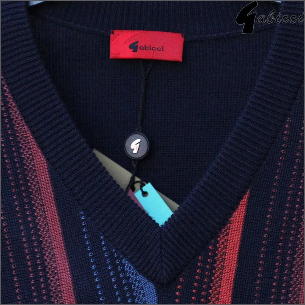 Gabicci M10 Navy Pattern V Neck<>