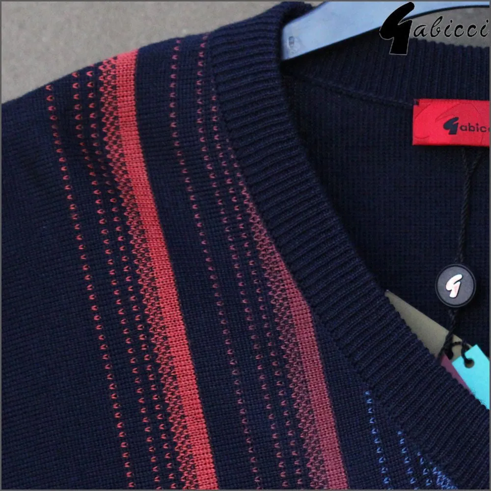 Gabicci M10 Navy Pattern V Neck<>