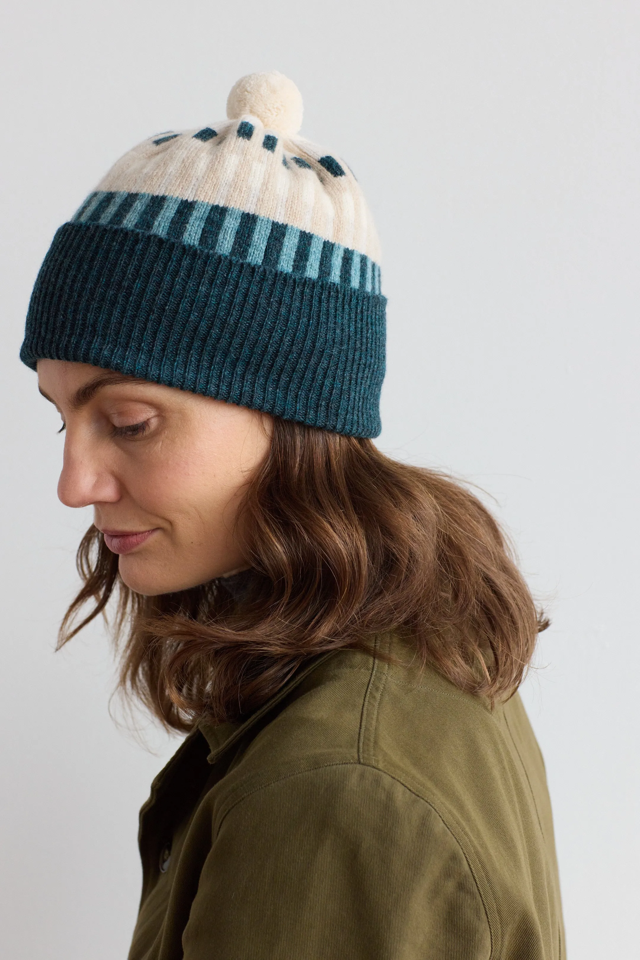 Harbour Pom Hat - Ink and North Sea