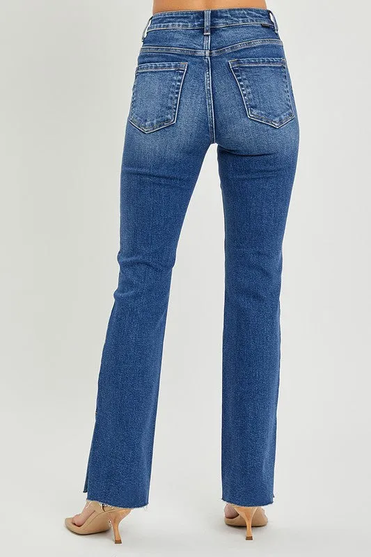 High Rise Raw Hem Straight Leg&nbsp;