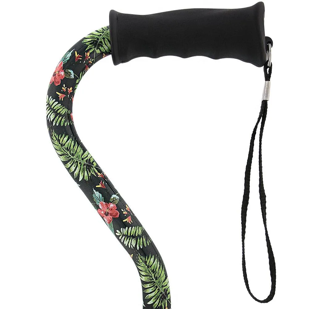 Island Way Designer Convertible Quad Base Walking Cane with Comfort Grip - Adjustable Shaft