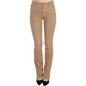 Just Cavalli Chic Brown Mid Waist Skinny Trousers