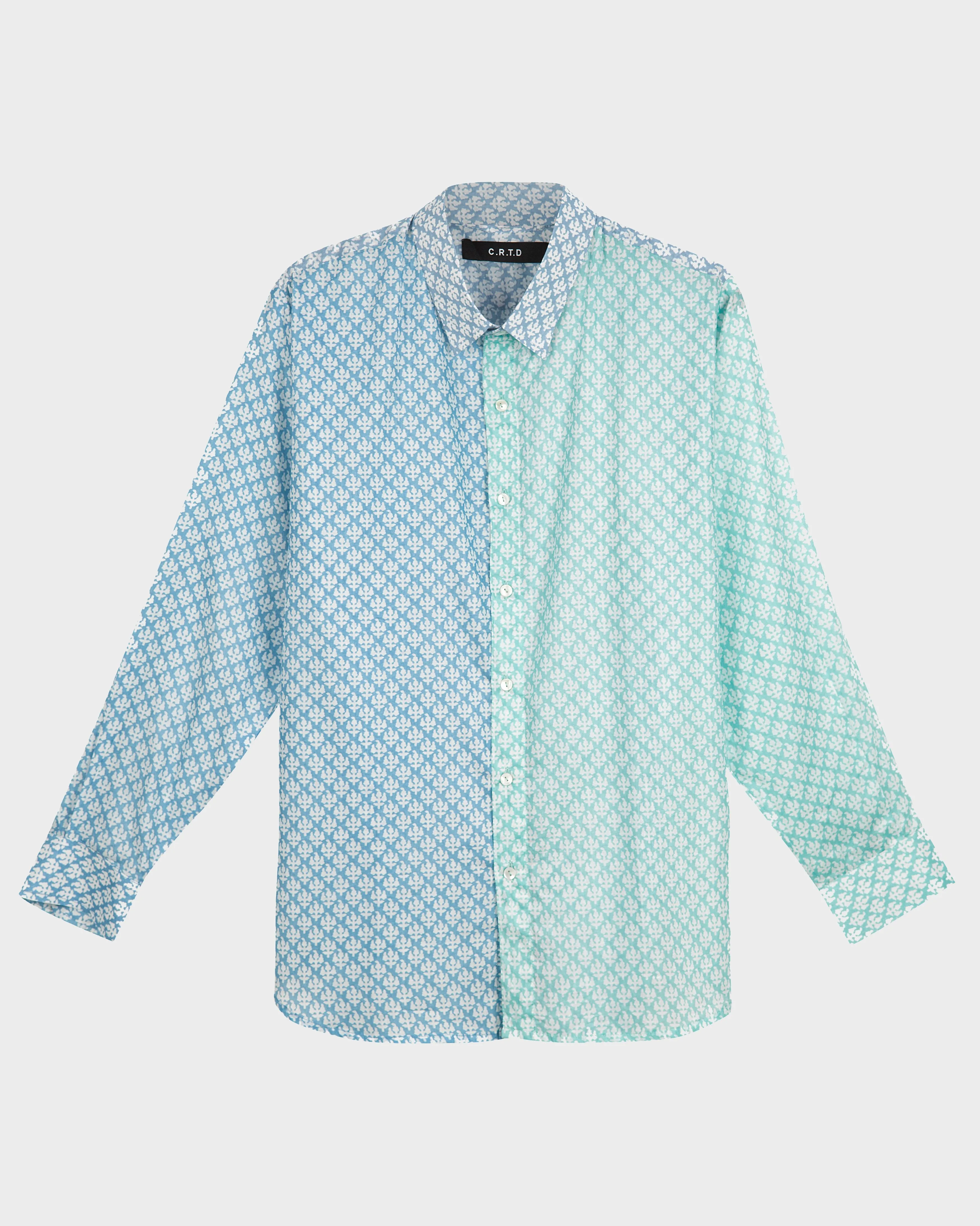 KIKUYU II SHIRT IN BLUE, MINT AND LIGHT BLUE