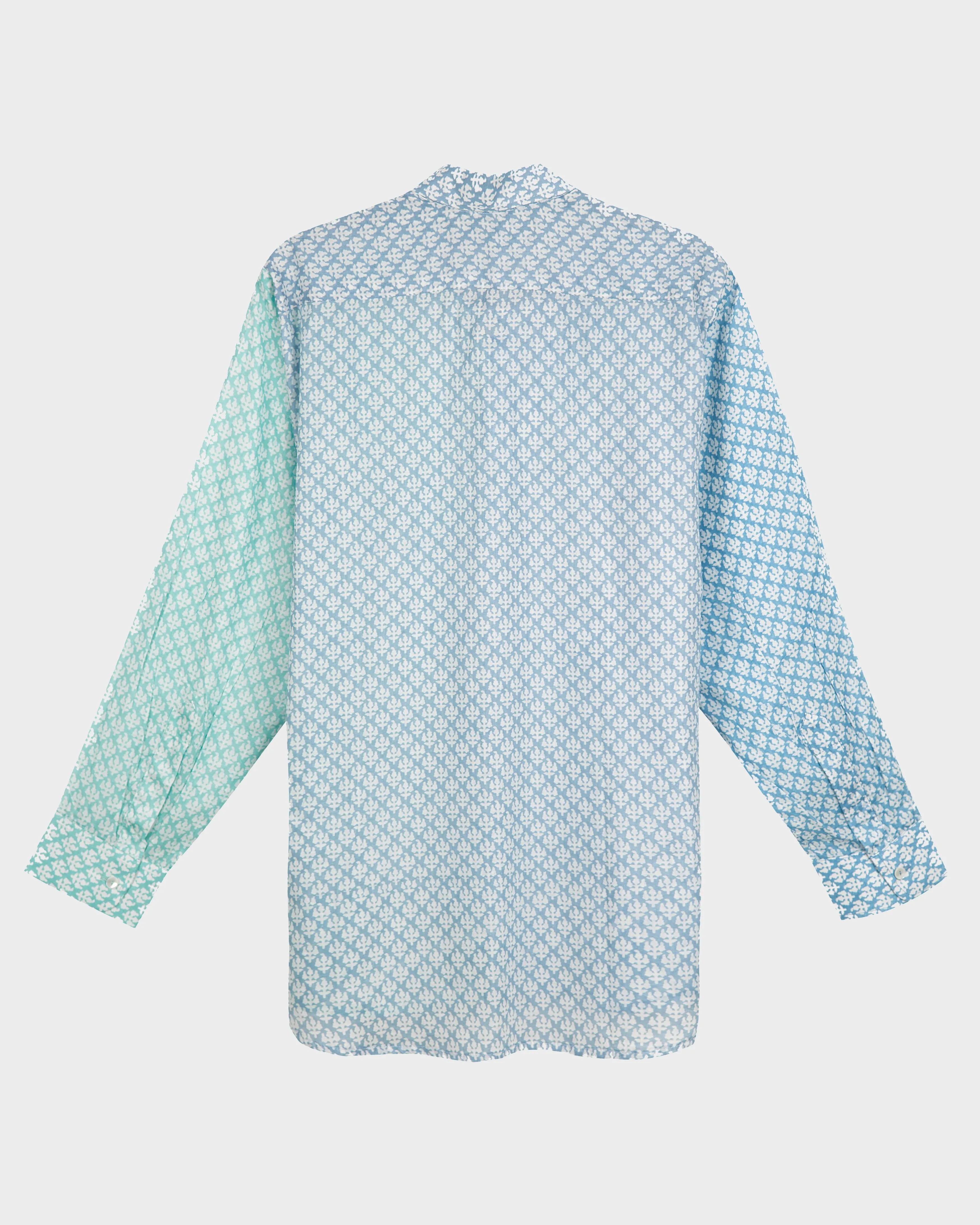 KIKUYU II SHIRT IN BLUE, MINT AND LIGHT BLUE
