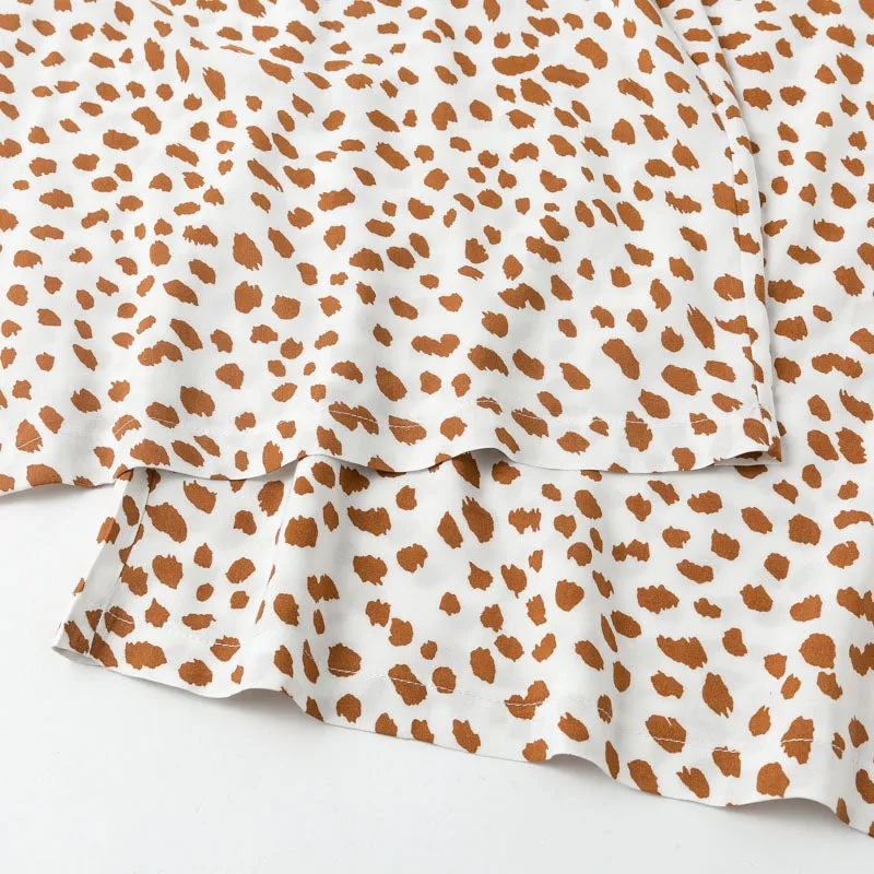 Leopard Print Elastic Waist Pants Wide Leg