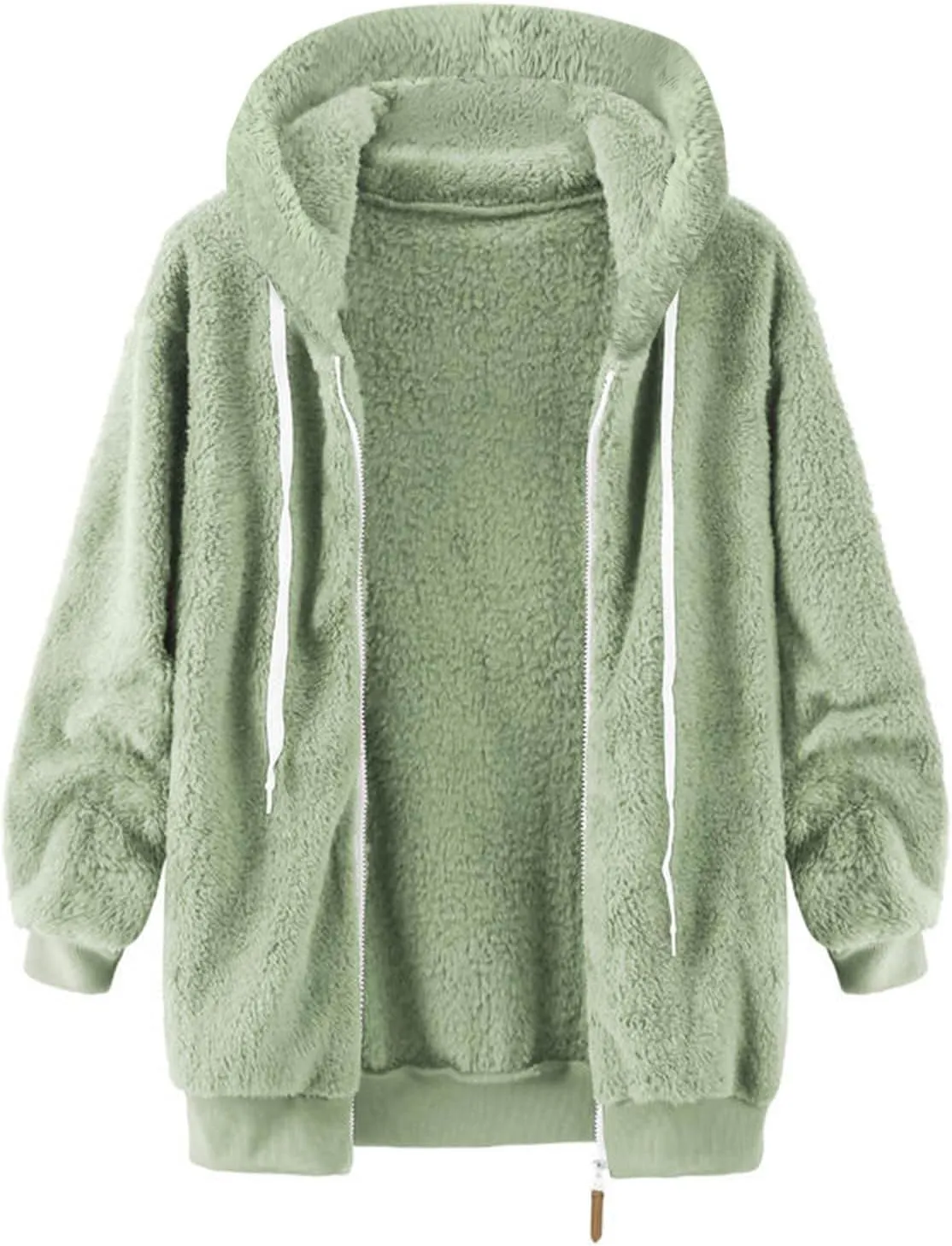 Loose Coats for Women Womens Reversible Fleece Solid Zip Coats Long Sleeve Jackets 2025 Loose Travel Sweater