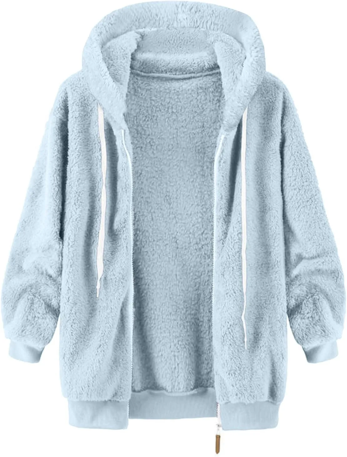 Loose Coats for Women Womens Reversible Fleece Solid Zip Coats Long Sleeve Jackets 2025 Loose Travel Sweater