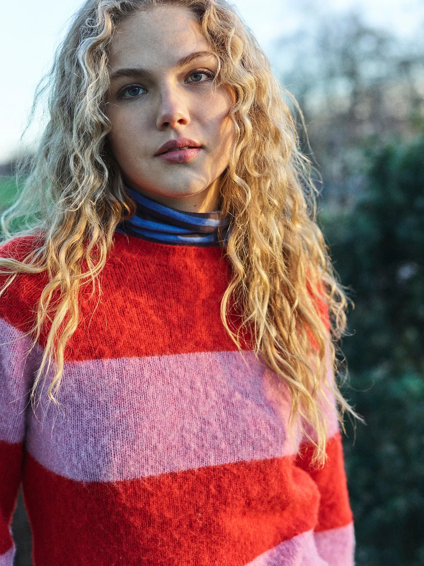 Lowie Pink   Red Stripe Scottish Jumper
