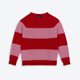 Lowie Pink   Red Stripe Scottish Jumper