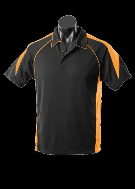 Mens Premier Polo Black/Gold