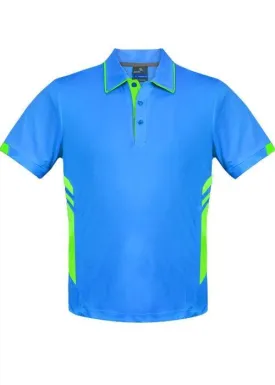 Mens Tasman Polo Cyan/Neon Green