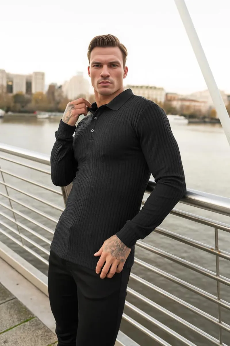 Muscle Cmdr Men's Cotton Muscle Shirts Slim Fit Business Casual Tee Long&Short Sleeve Ribbed Polo V Neck Shirt