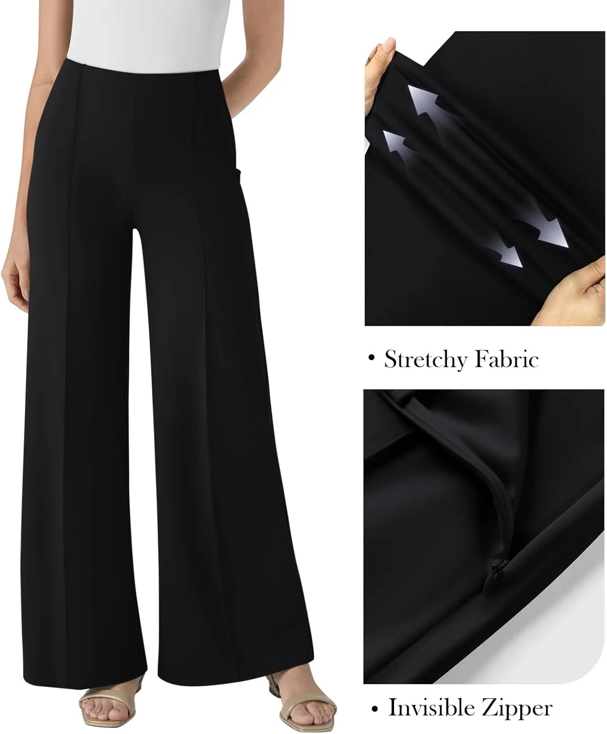 NIMIN Womens Wide Leg Business Casual Pants Dressy Work Slack High Waisted Stretchy Trousers 2025