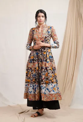 Set of 2: Three Print Kalamkari Kurta And Palazzos