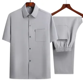 Shirts   Pants 2024 summer 100% Cotton linen Sportswear Men's Casual Sets Male Fashion Chinese style shirts and trousers M-4XL