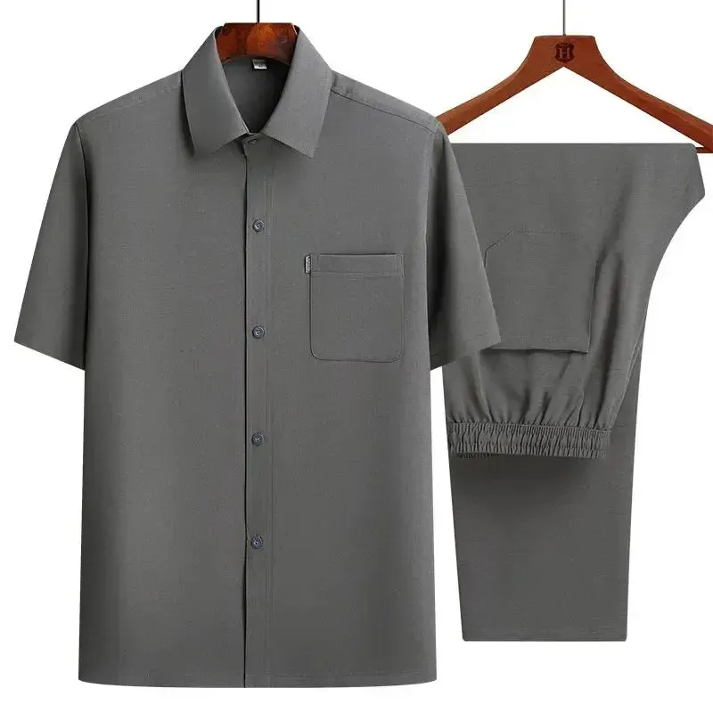 Shirts   Pants 2024 summer 100% Cotton linen Sportswear Men's Casual Sets Male Fashion Chinese style shirts and trousers M-4XL