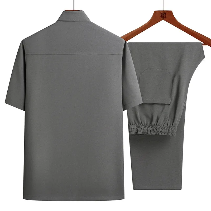 Shirts   Pants 2024 summer 100% Cotton linen Sportswear Men's Casual Sets Male Fashion Chinese style shirts and trousers M-4XL
