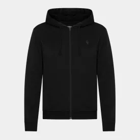Sort bambus hoodie med lynlås