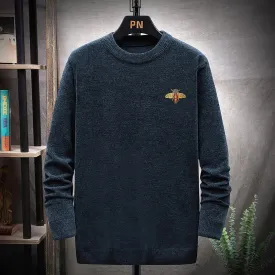 Sweater Men's Round Neck Casual Loose Knit Sweater Top Winter