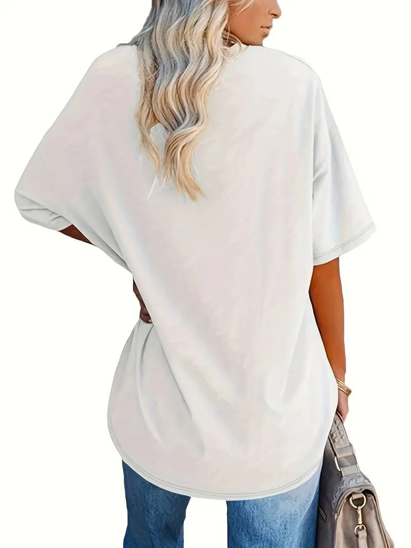Teagan - Solid V Neck T-Shirt