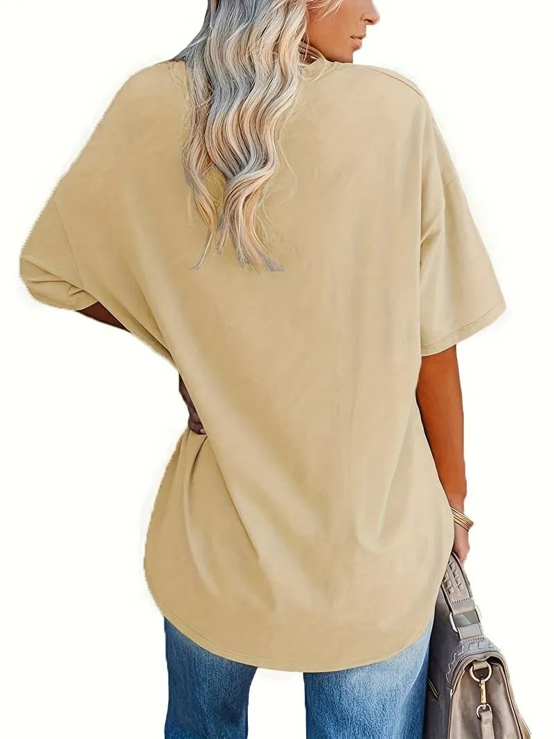 Teagan - Solid V Neck T-Shirt