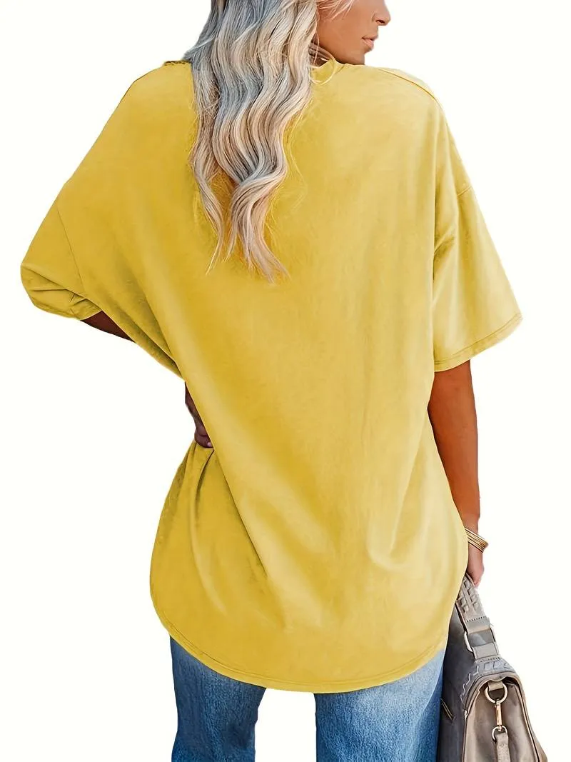 Teagan - Solid V Neck T-Shirt