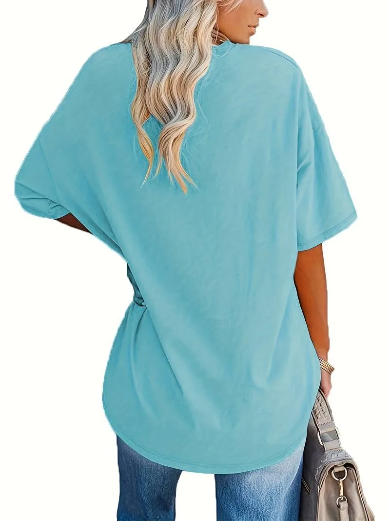 Teagan - Solid V Neck T-Shirt