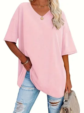 Teagan - Solid V Neck T-Shirt
