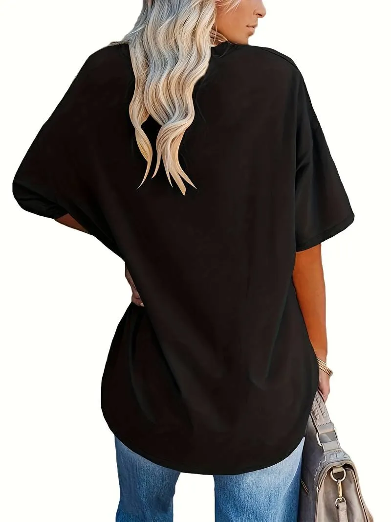 Teagan - Solid V Neck T-Shirt