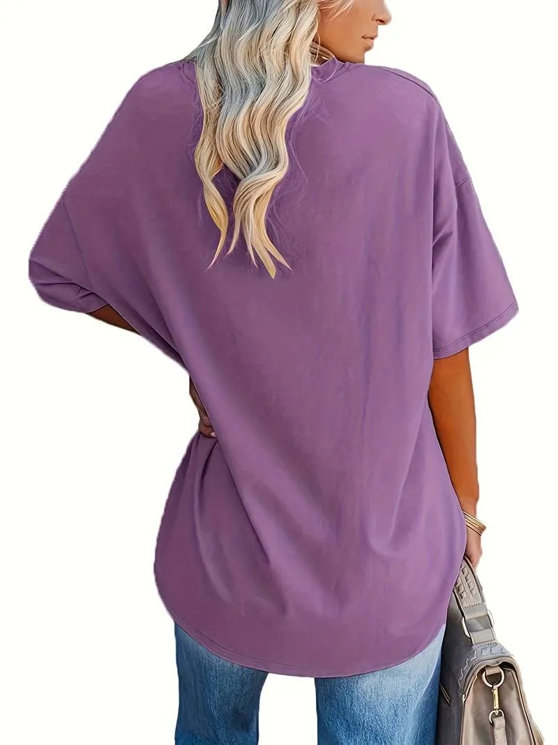Teagan - Solid V Neck T-Shirt