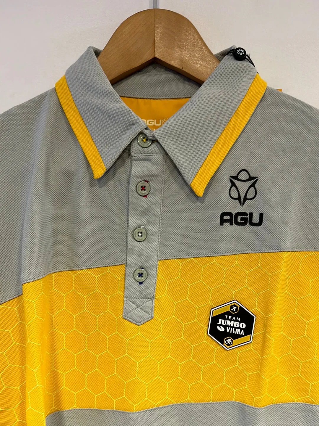 Team Jumbo Visma AGU Polo Grey Yellow Men