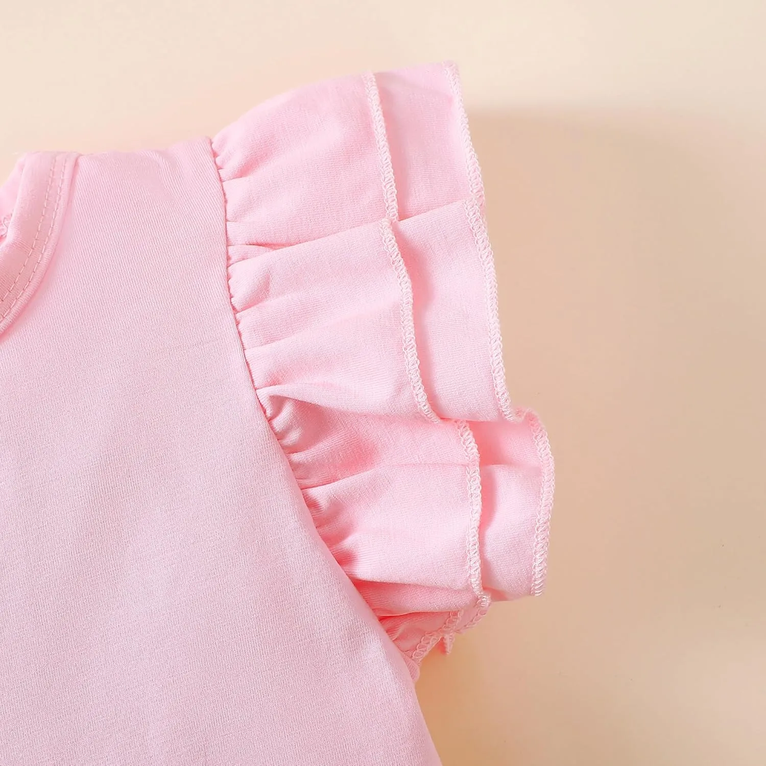Toddler Kid Baby Girl T Shirt Blouse Ruffle Top Cotton Casual Tees Clothes 2-Pack 2-6T