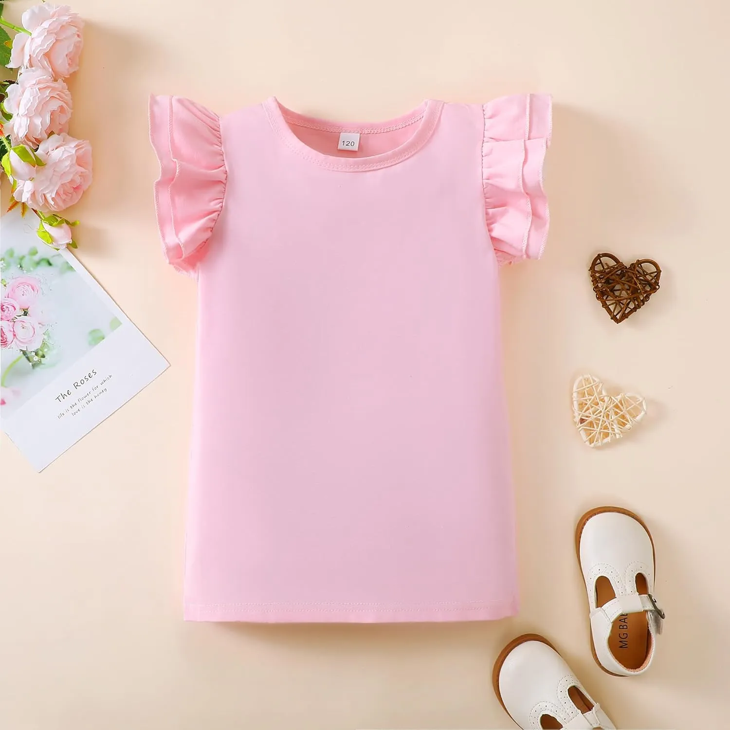 Toddler Kid Baby Girl T Shirt Blouse Ruffle Top Cotton Casual Tees Clothes 2-Pack 2-6T