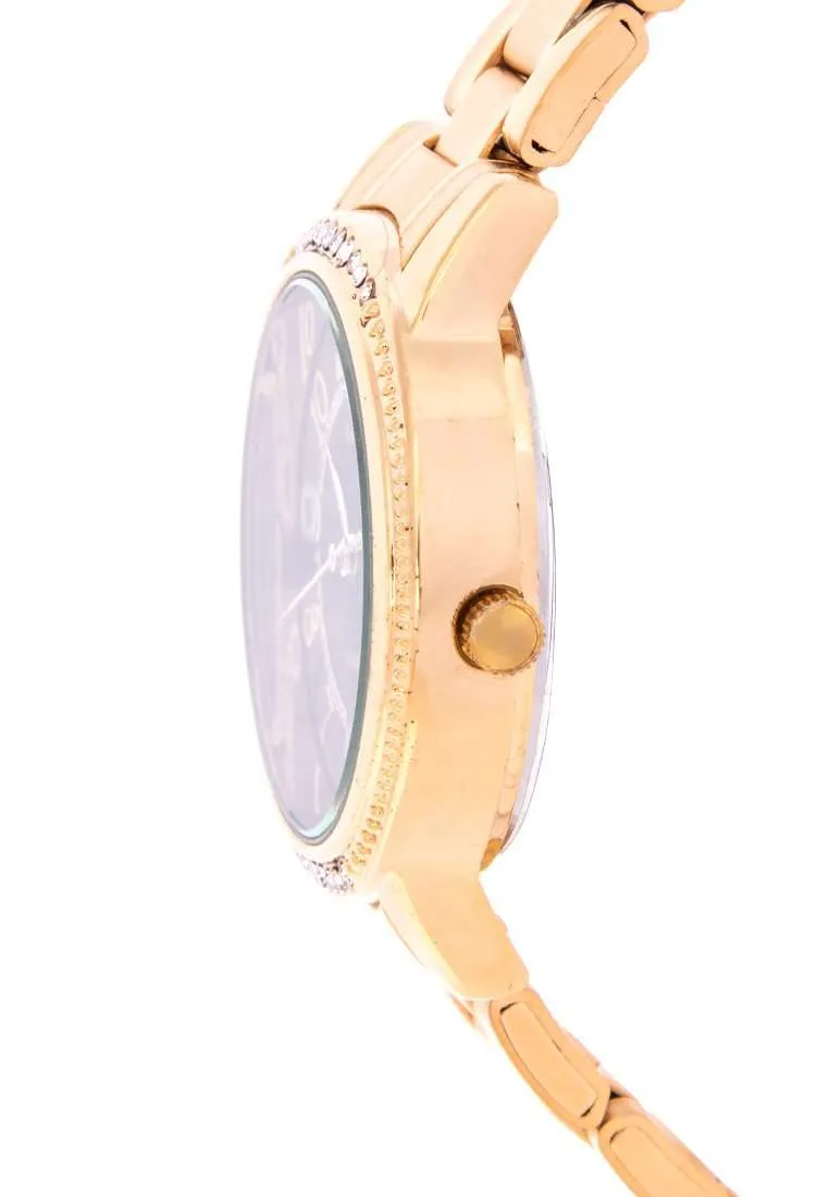 Valentino 20122199-BLACK DIAL Gold Stainless Steel Watch for Women