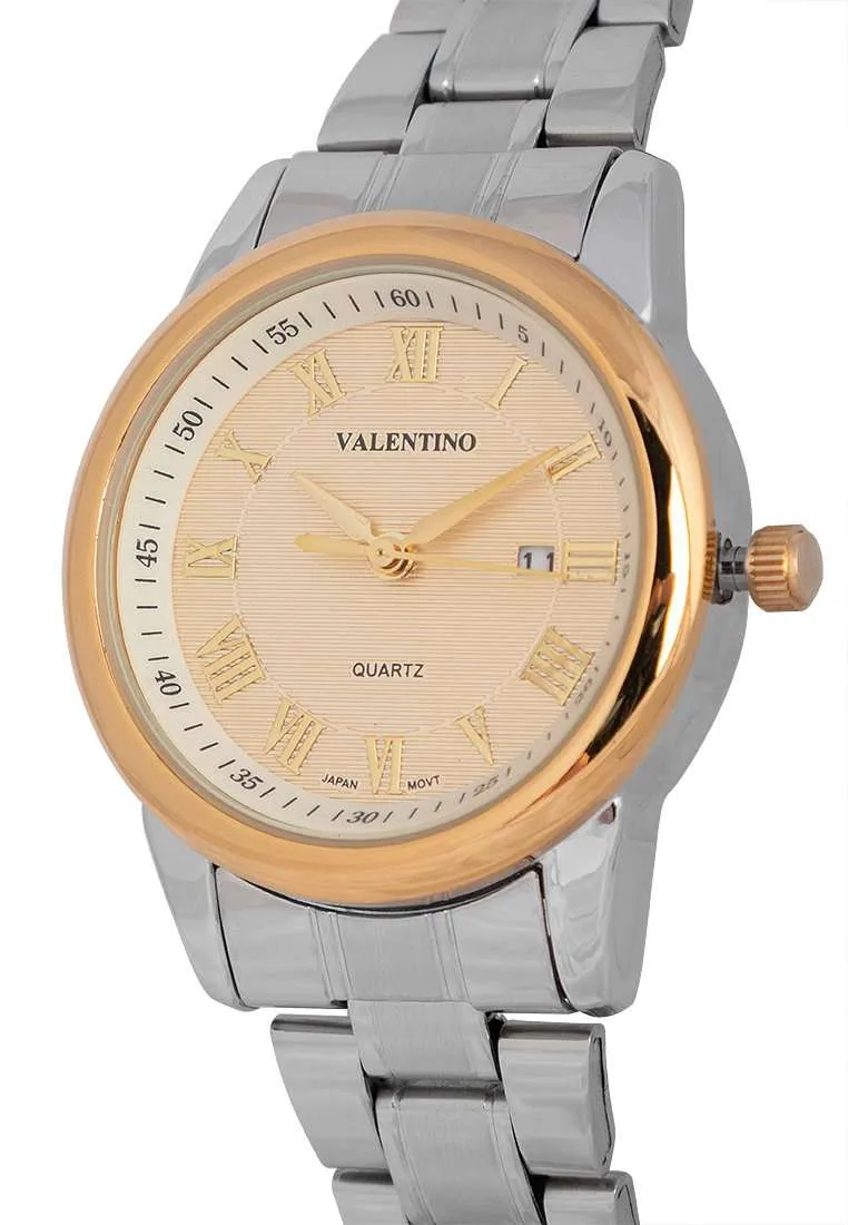 Valentino 20122300-GOLD RING-GOLD DIAL Silver Strap for Women