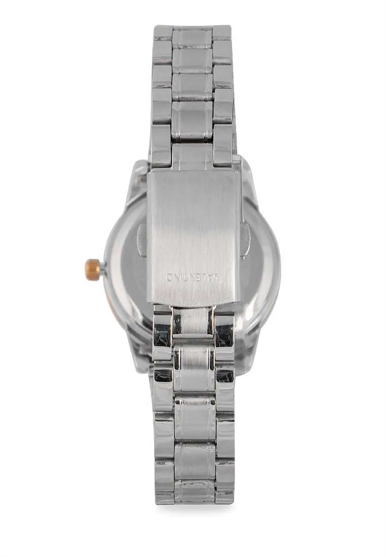 Valentino 20122300-GOLD RING-GOLD DIAL Silver Strap for Women