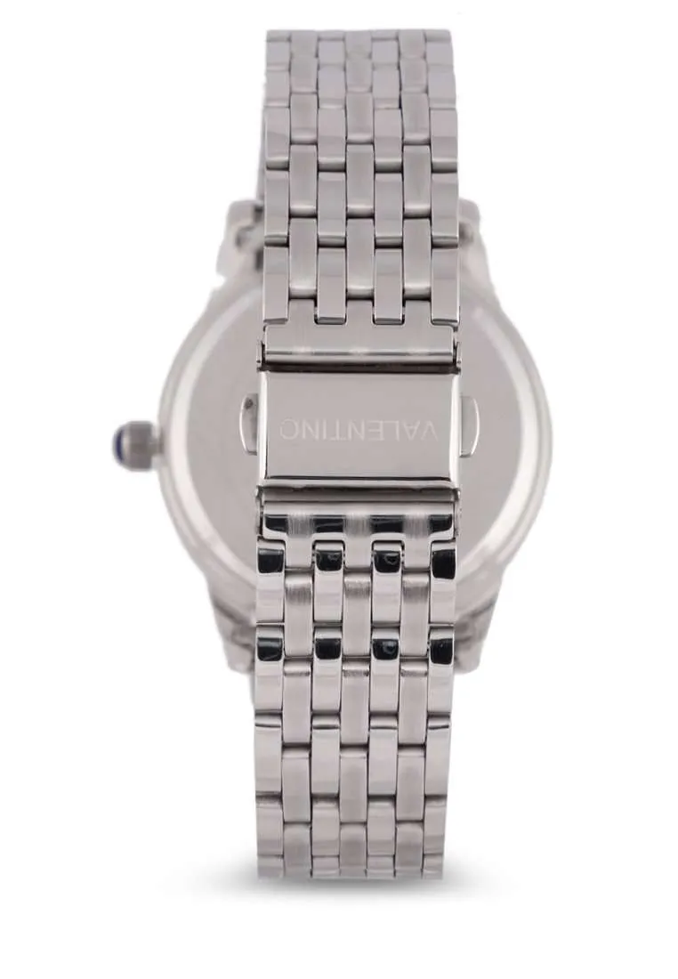 Valentino Womens Luxury Silver Stainless Steel Watch with Black Dial - Model 20122323