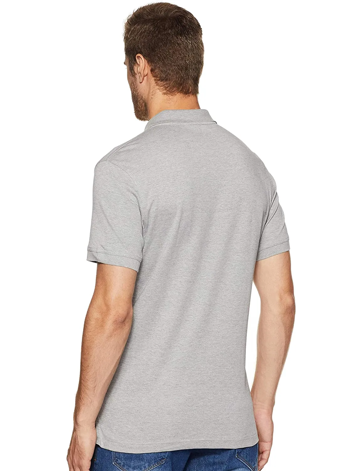 Van Heusen Men's Casual Grey Polo neck Collar t-shirt