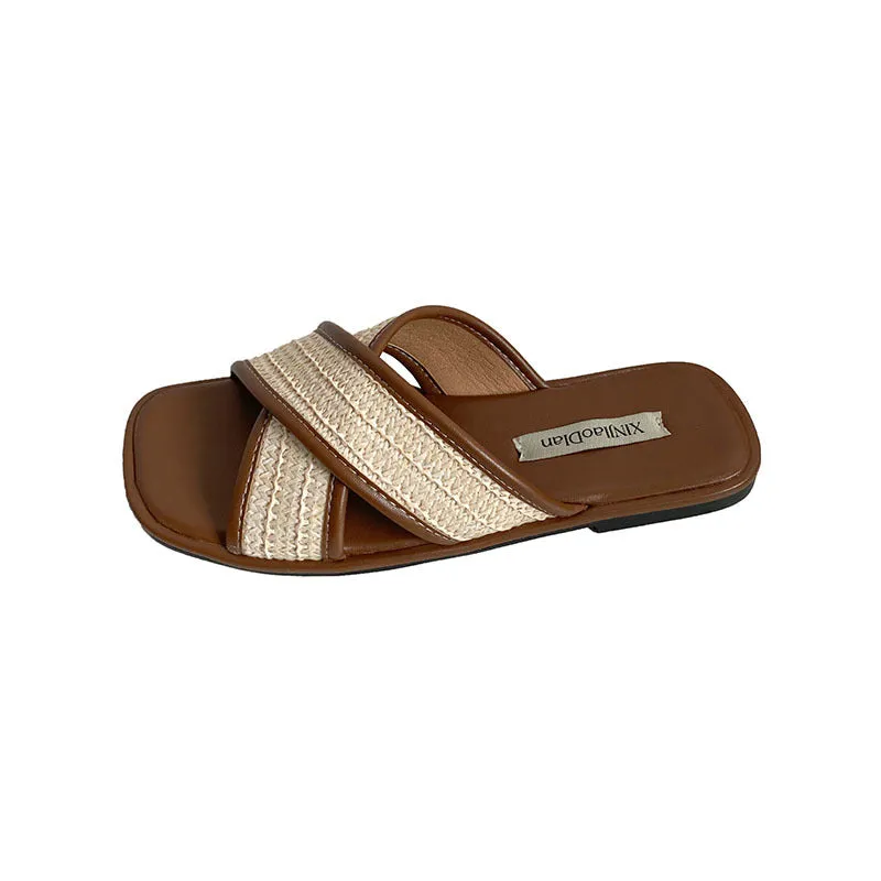 Women's French Retro Woven Design Sandals