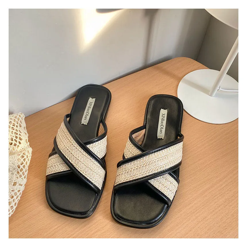 Women's French Retro Woven Design Sandals