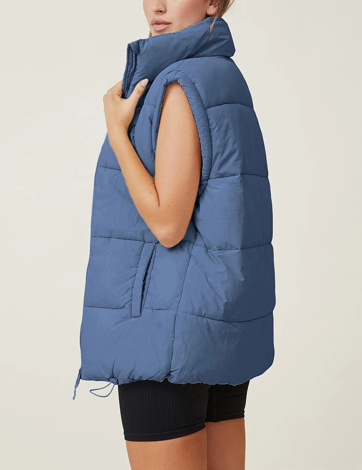 Xiaoxuemeng Womens Puffer Vest Collared Sleeveless Zip Up Padded Gilet Jacket Outwear