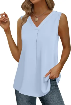 Yincro Womens Summer Dressy Chiffon Blouses V Neck Ruffle Short Sleeve Casual Tunic Tops