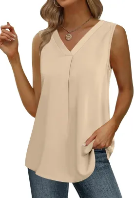 Yincro Womens Summer Dressy Chiffon Blouses V Neck Ruffle Short Sleeve Casual Tunic Tops